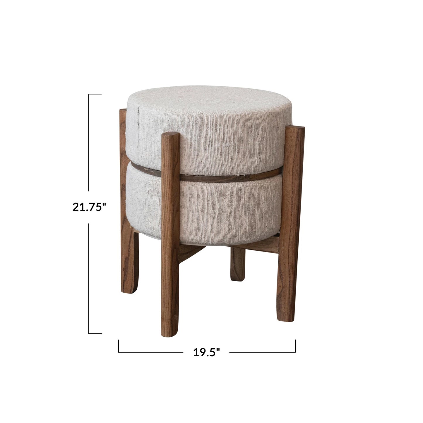 Reversible Upholstered Table/Stool w/ Oak Wood Legs