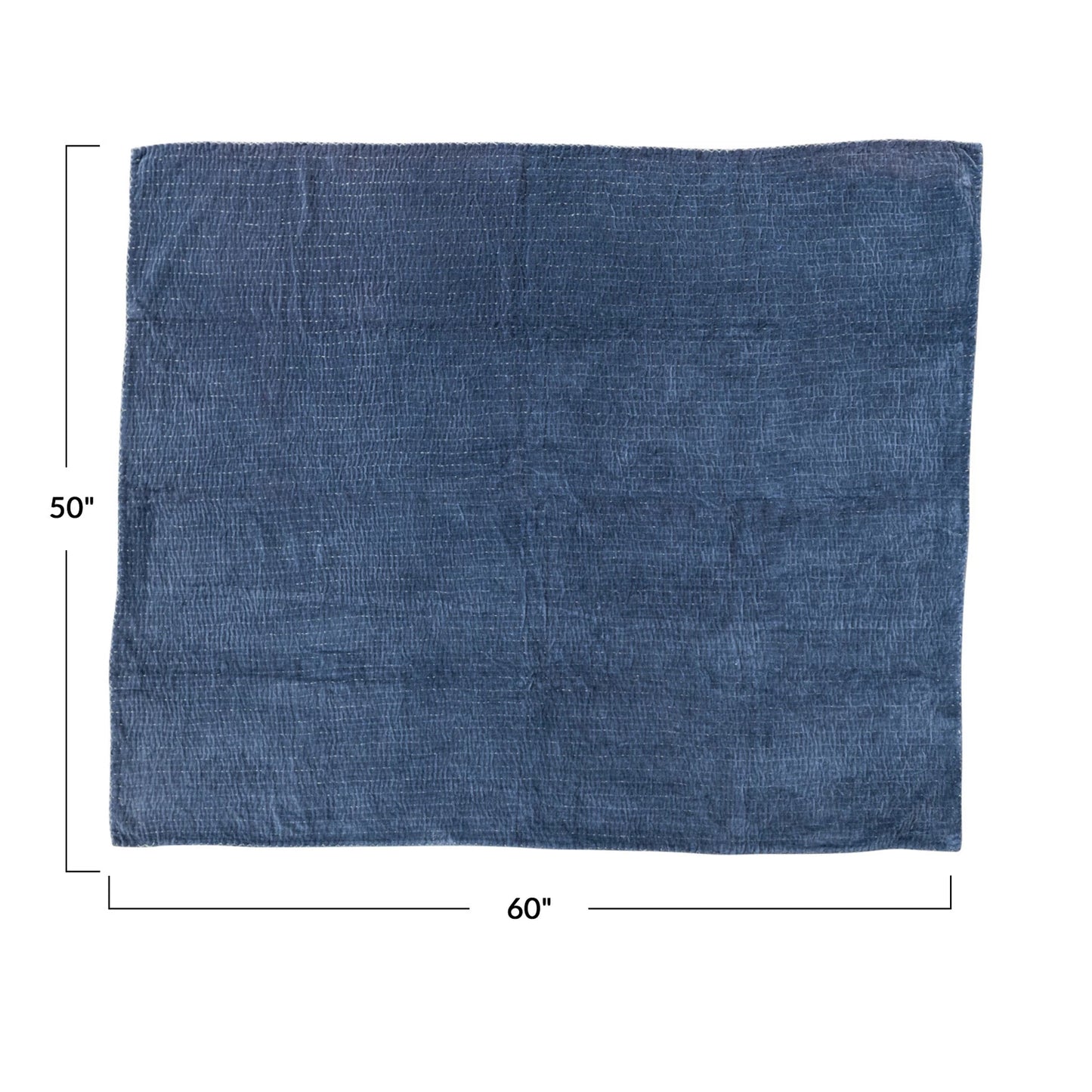Cotton Velvet Throw Blanket with Kantha Stitch
