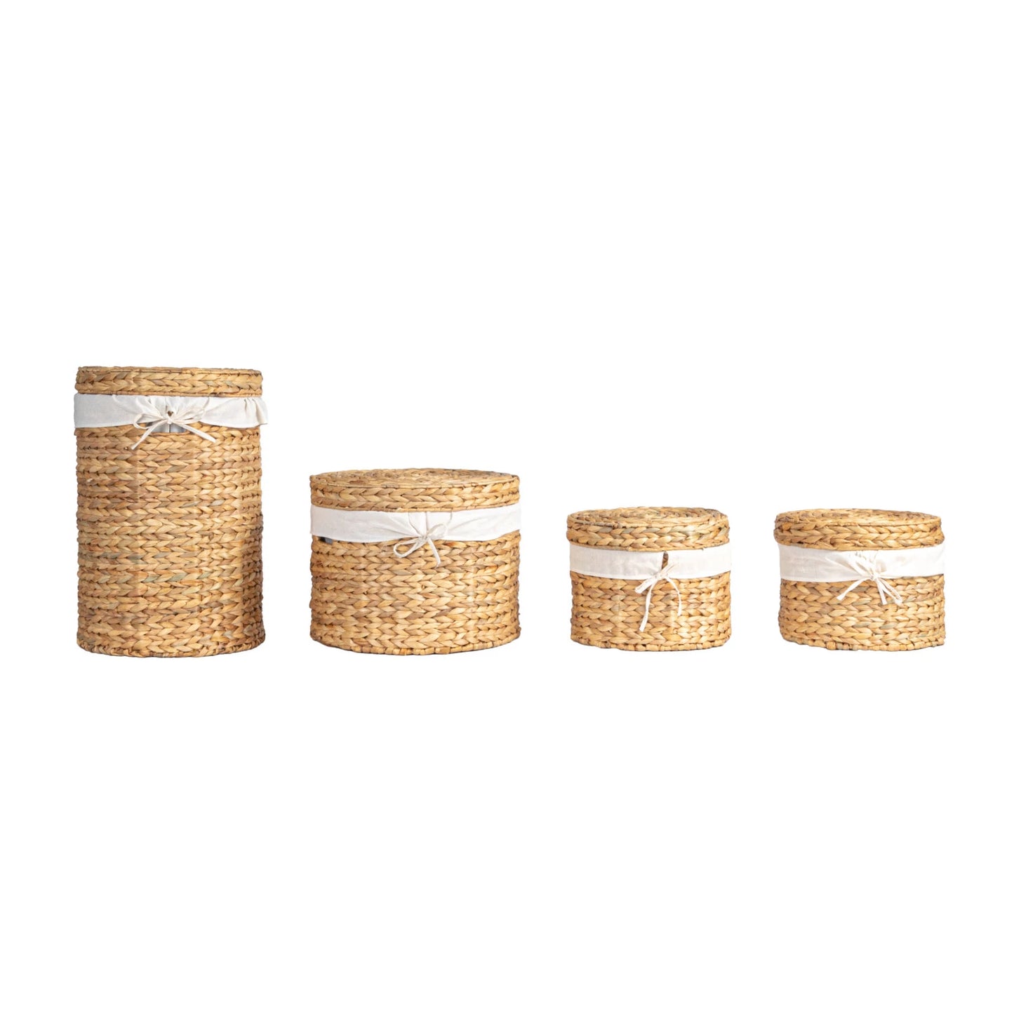 Water Hyacinth Baskets w/ Lids & Lining