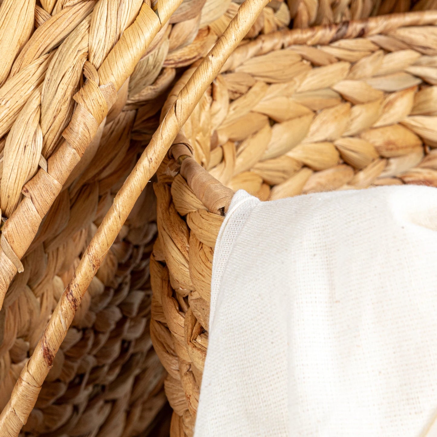 Water Hyacinth Baskets w/ Lids & Lining