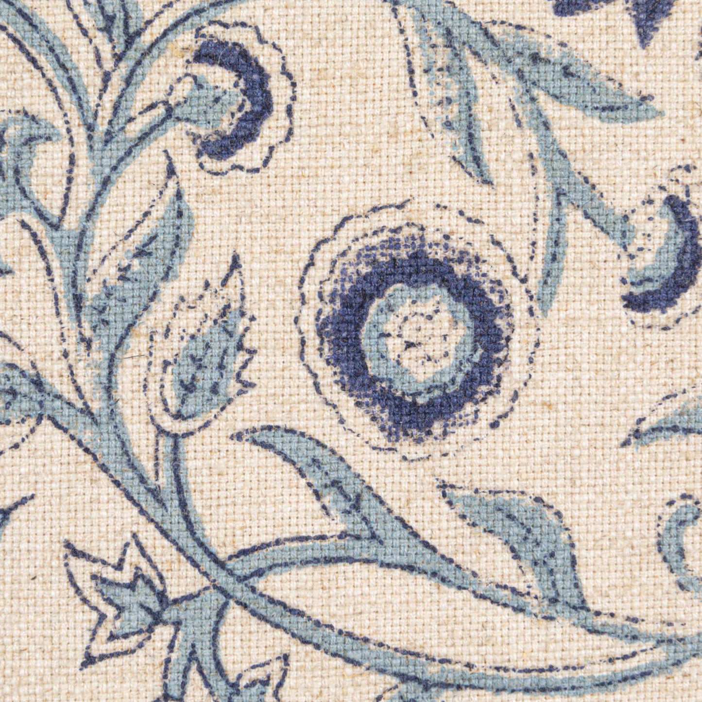 Ruffle Edge Cotton Square Pillow | Blue Floral