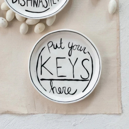 "Put Your Keys Here" Stoneware Dish