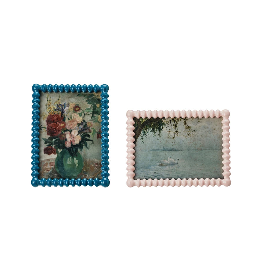 Spindle Picture Frame with Vintage Reproduction Image