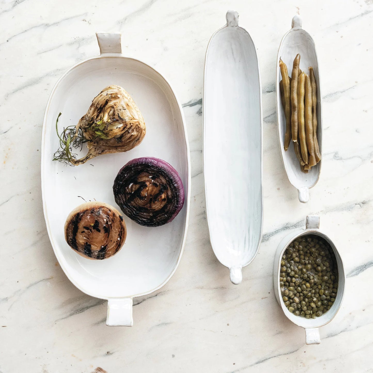 Stoneware Baker with Handles | White