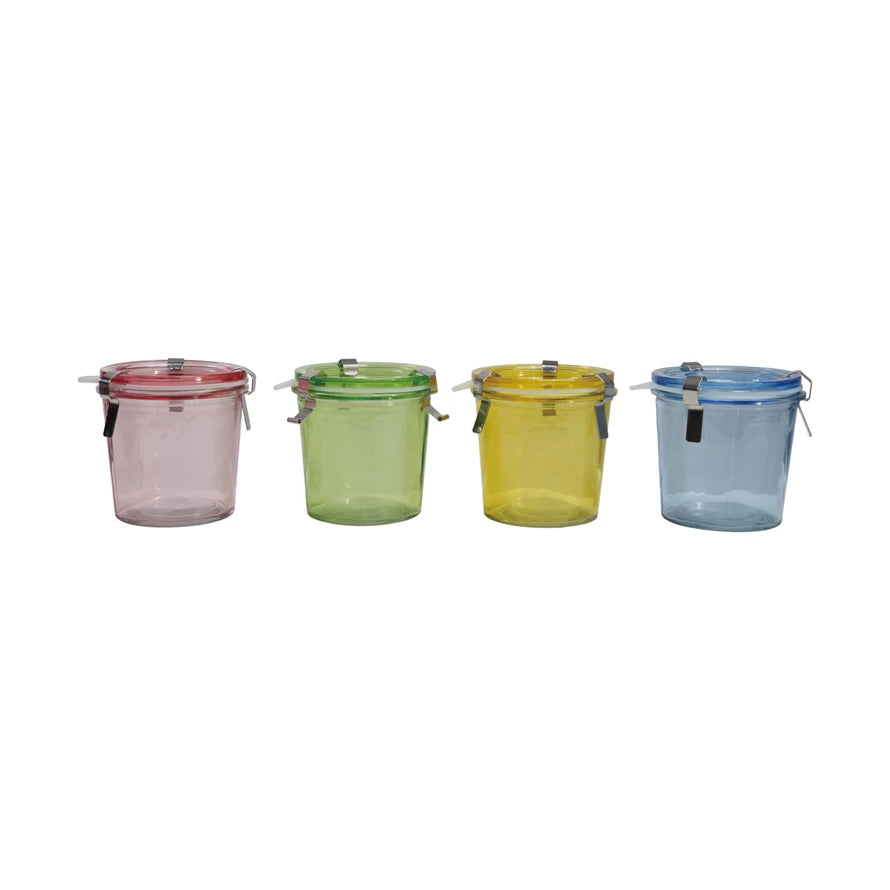 Food Storage Jar with Lid, Four Colors