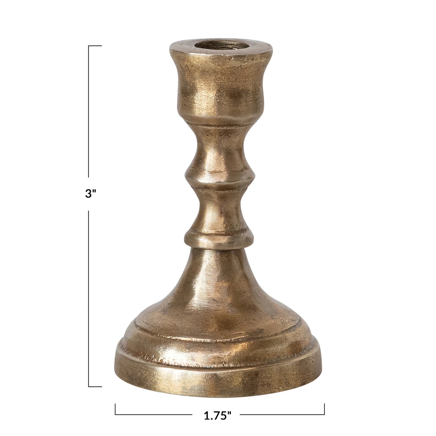 Taper Candle Holder 3 inch tall with Antique Brass Finish