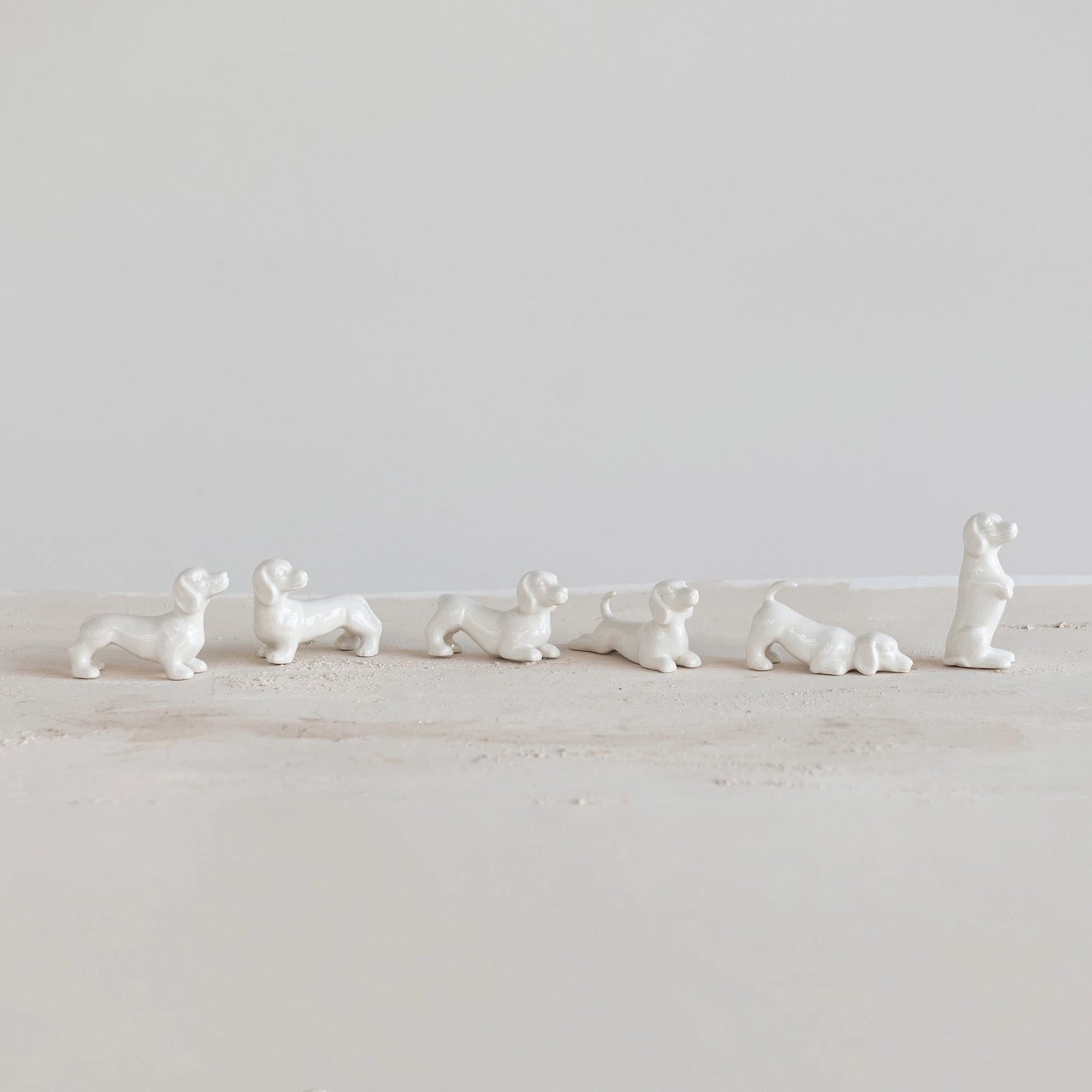 Stoneware White Dogs Gift Boxed, Set of 6