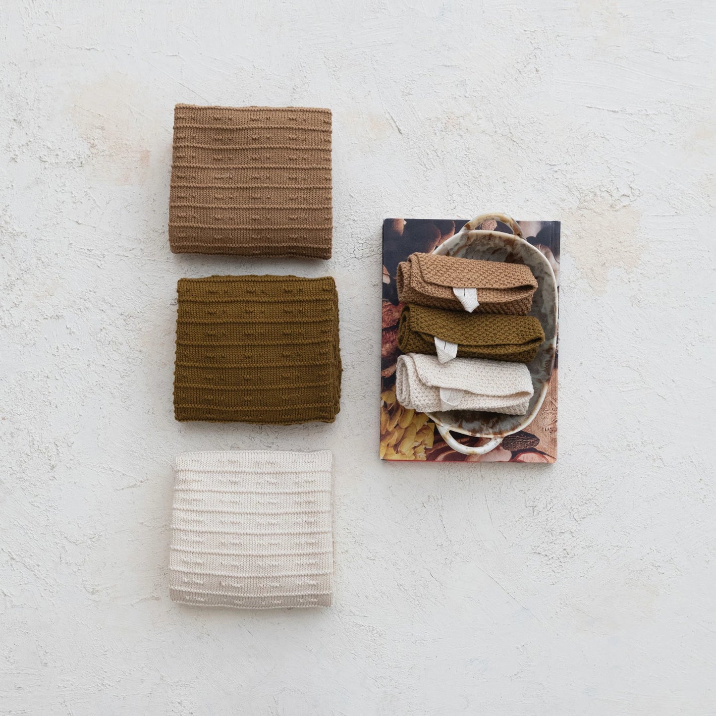 Cotton Knit Tea Towel, 3 Colors