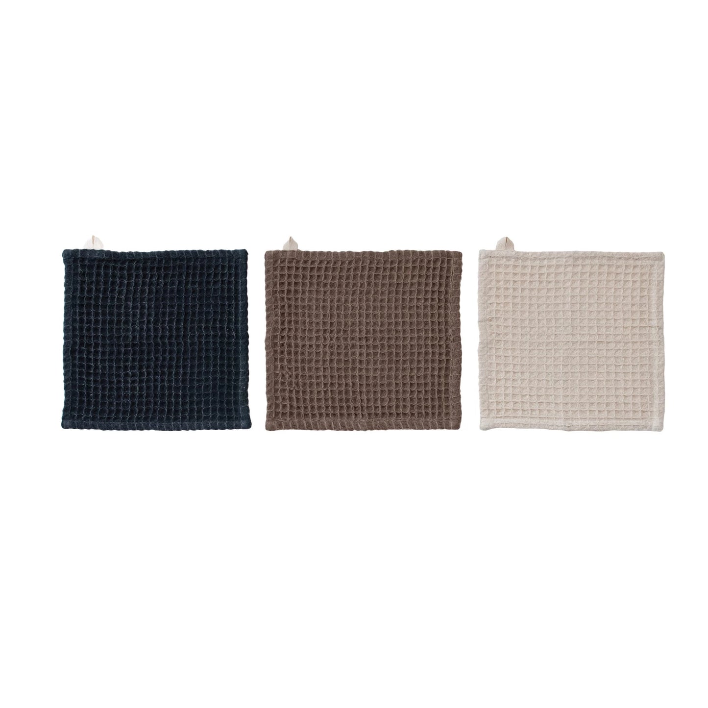Waffle Weave Dish Cloths w/ Serving Board, Set of 4 Tied w/ Cotton Tape