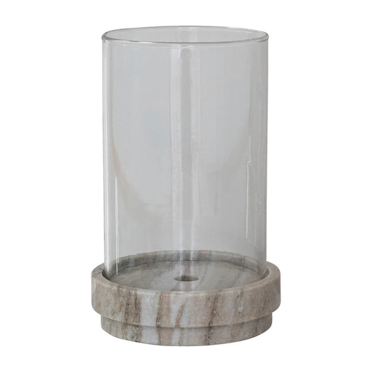 Marble Candle Holder Glass Hurricane | Taper or Pillar