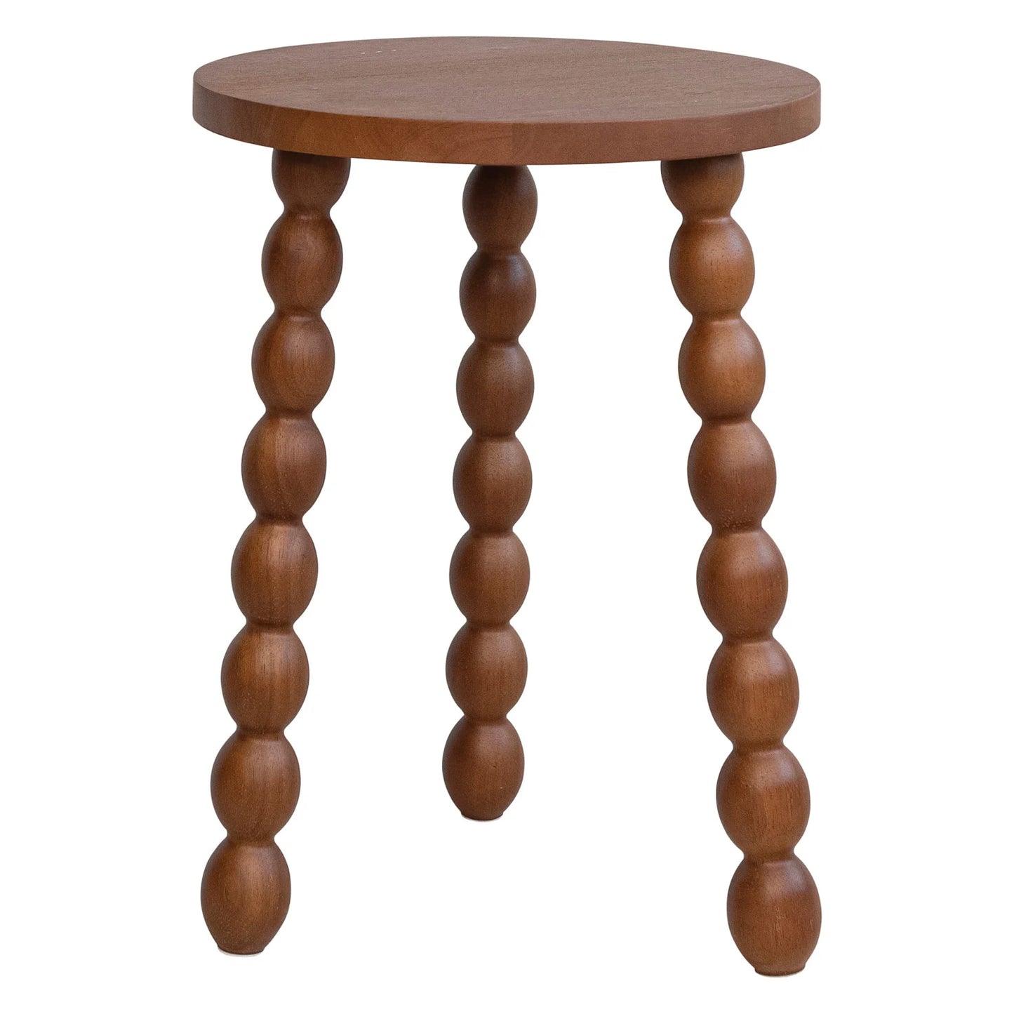 Rubberwood Side Table with Turned Legs | Walnut