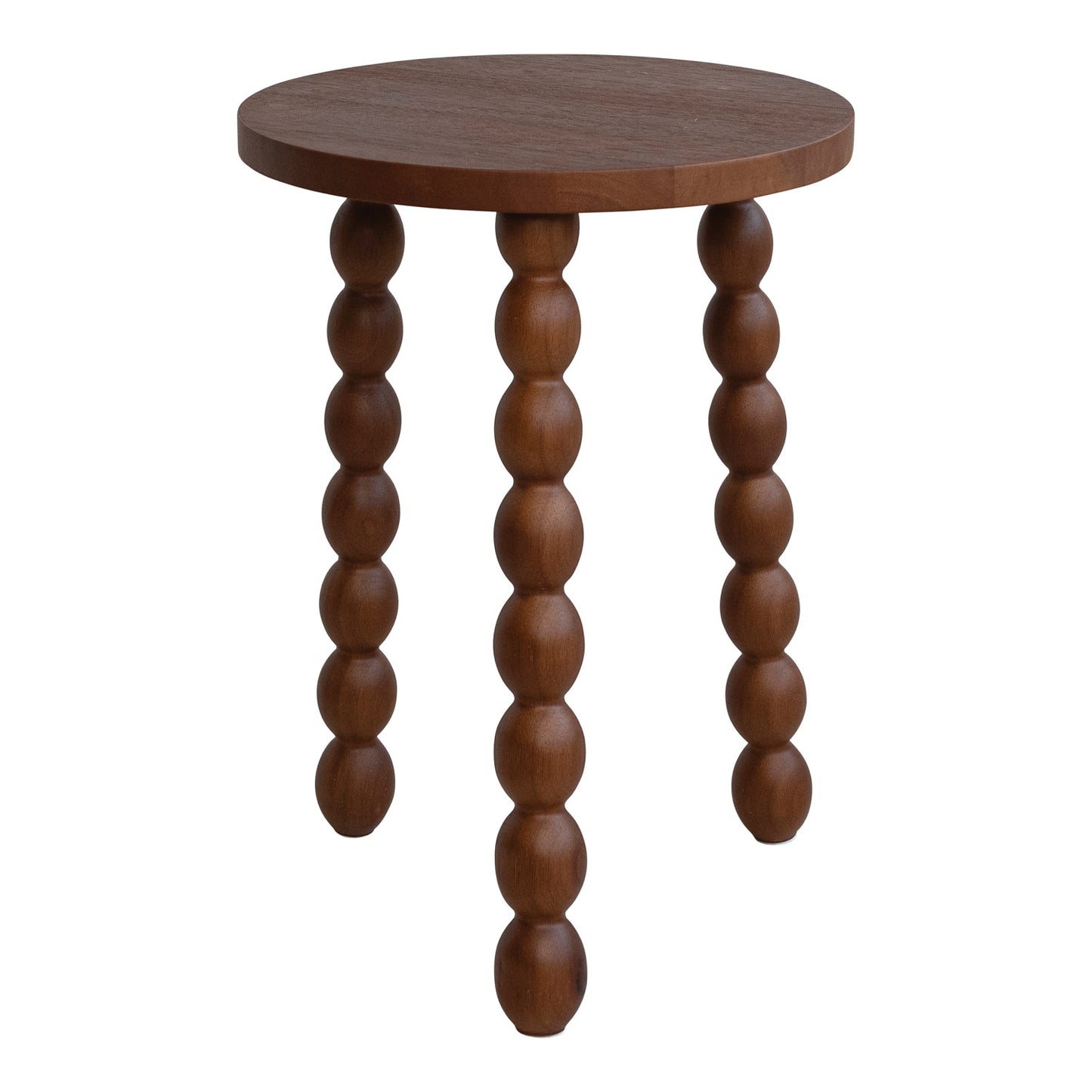 Rubberwood Side Table with Turned Legs | Walnut