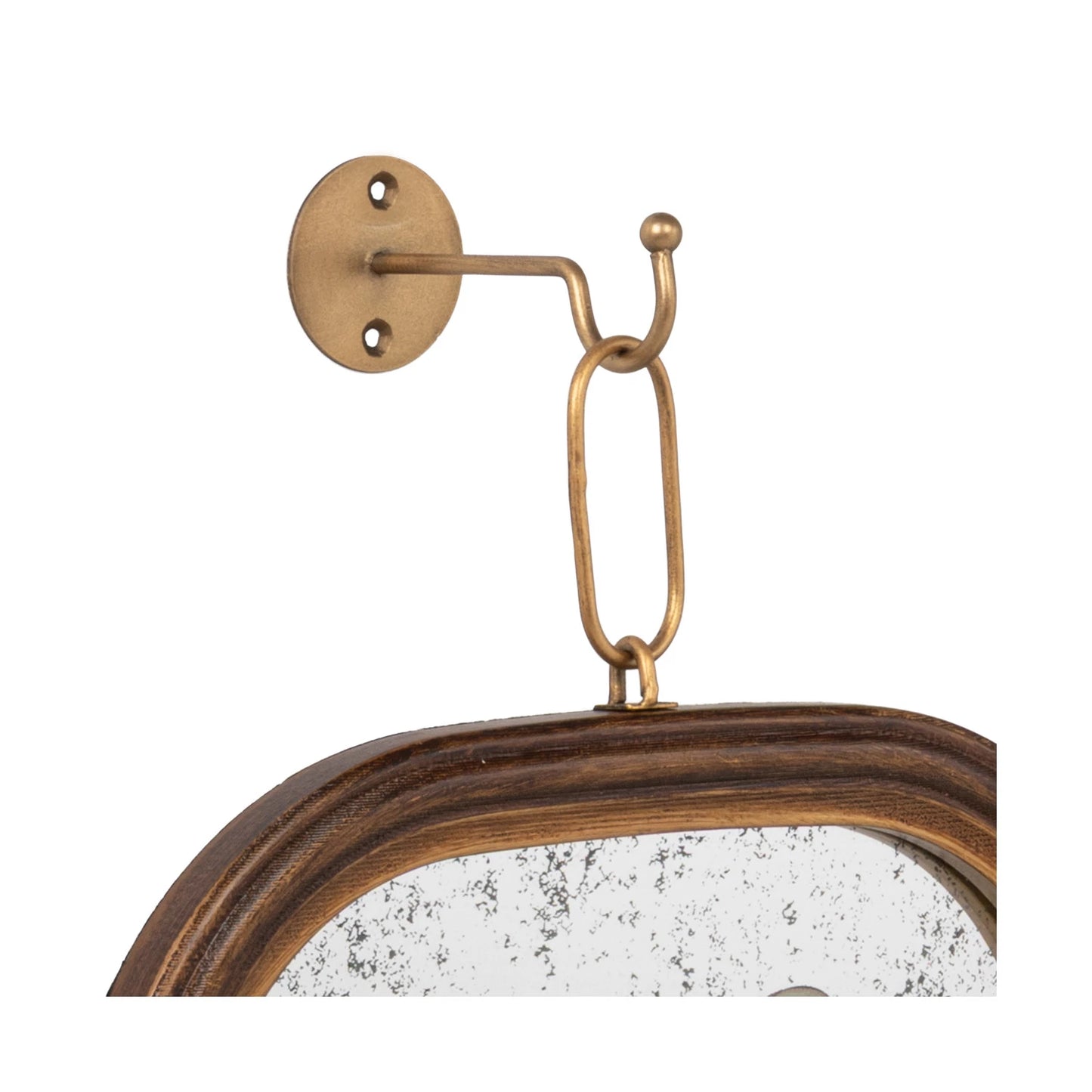 Antique Mirror with Butterfly Art and Metal Hook