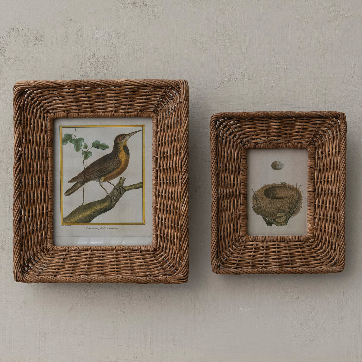 Hand-Woven Wicker Photo Frame