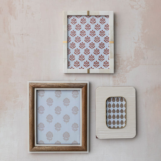 Ivory Resin & Mango Wood Photo Frame