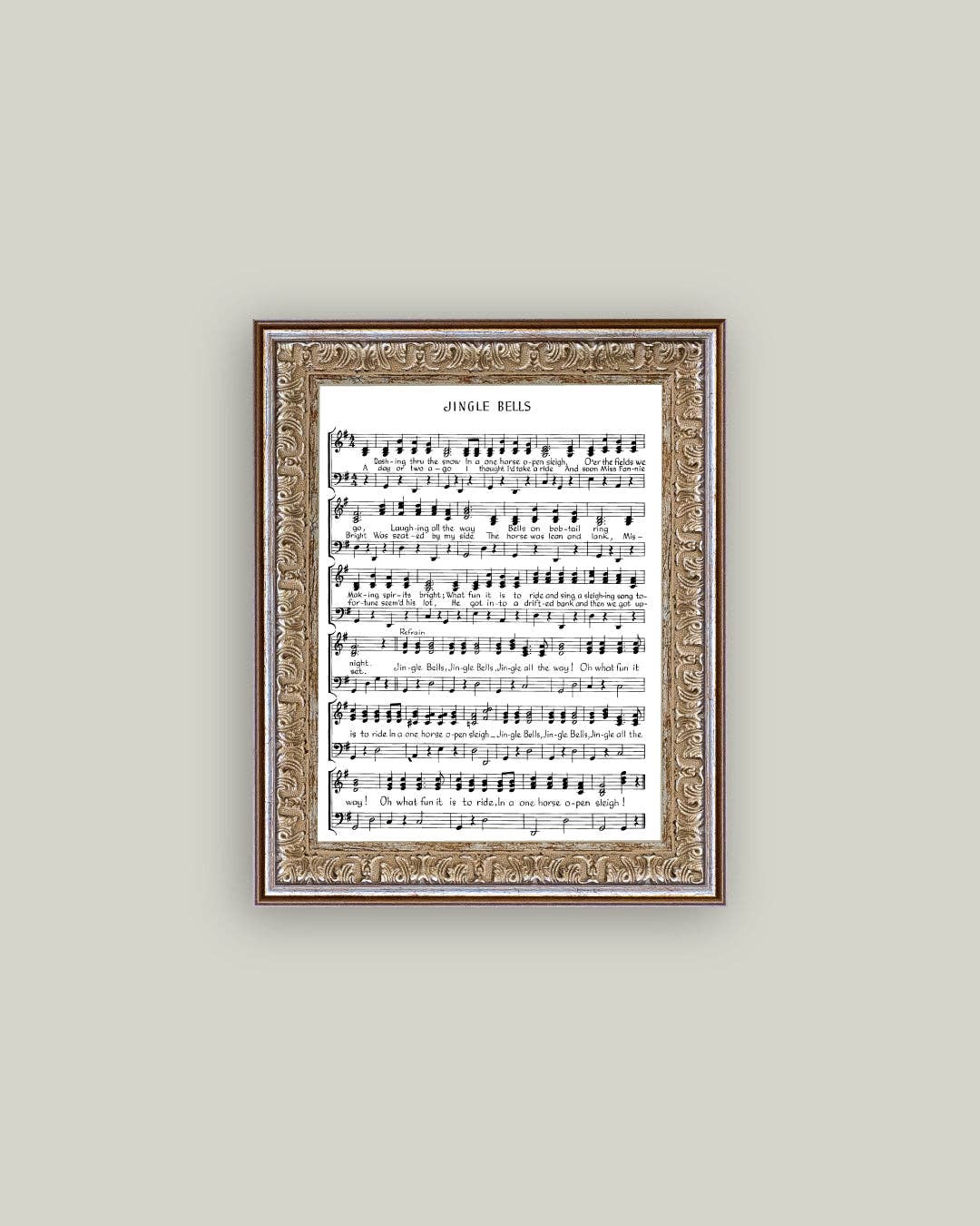 Jingle Bells Framed Antique Art