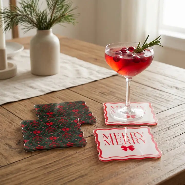 A Merry Moment Acrylic Coaster, Set of 4