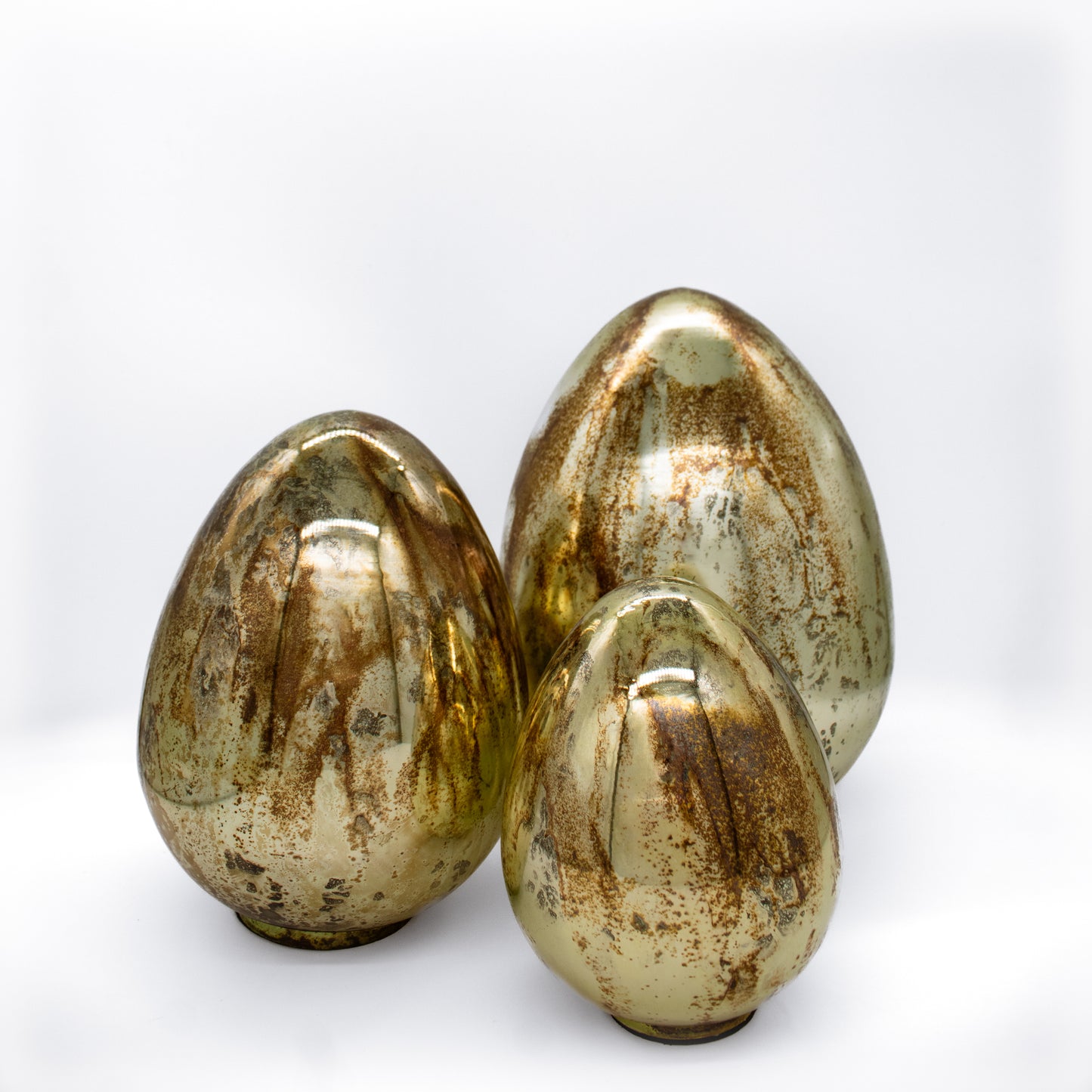 Rusted Aqua Mercury Glass Easter Egg