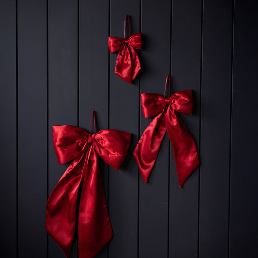 Red Satin Christmas Bows