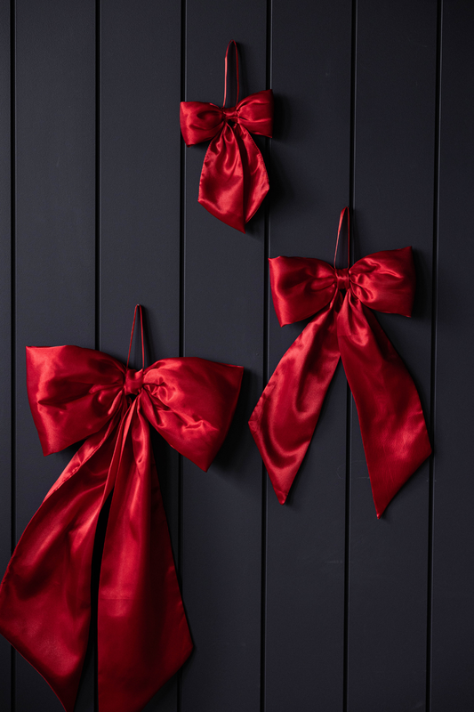 Red Satin Christmas Bows