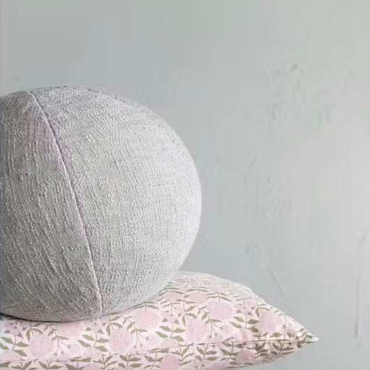 Cotton Slub Orb Pillow in Sage Green