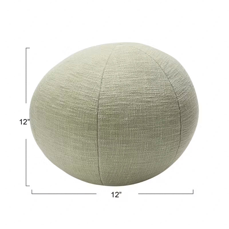 Cotton Slub Orb Pillow in Sage Green