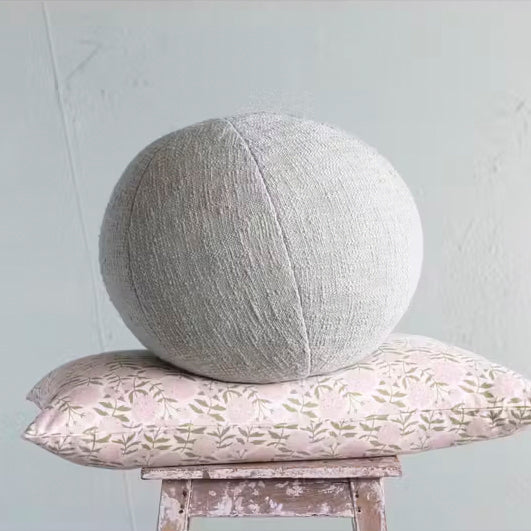 Cotton Slub Orb Pillow in Sage Green