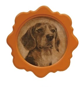 Scalloped Frame with Vintage Reproduction Dog Print