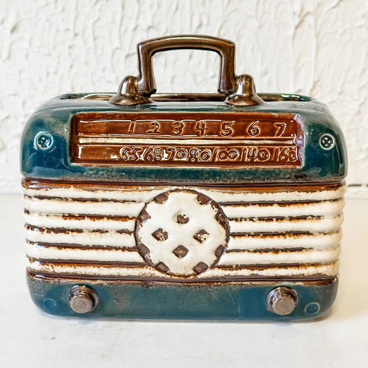 Vintage Radio Ceramic Planter Vase