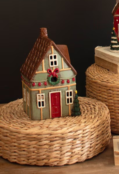 Ceramic Christmas Votive House Village