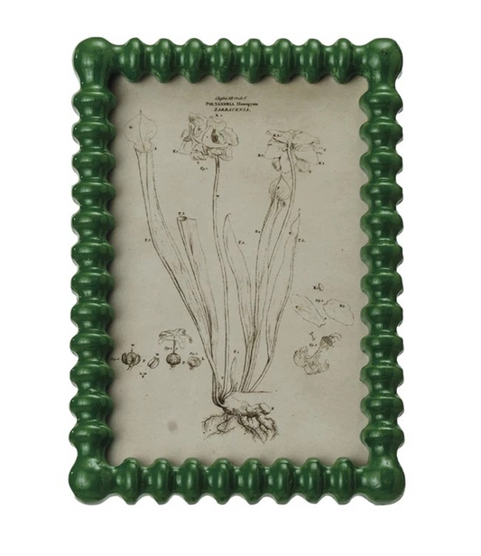 Painted Spindle Picture Frame with Vintage Reproduction Image