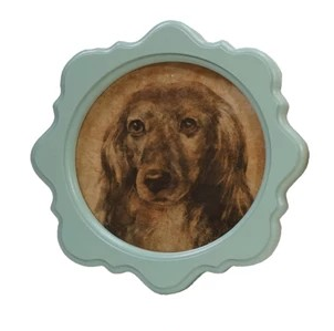 Scalloped Frame with Vintage Reproduction Dog Print