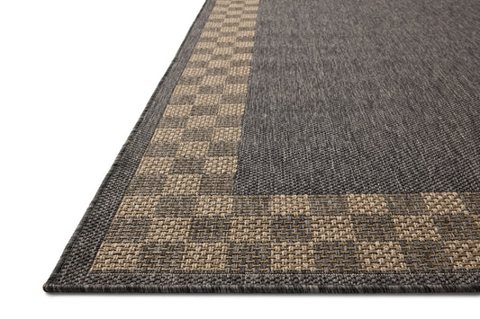 Providence Charcoal and Natural Checkered Outdoor Area Rug