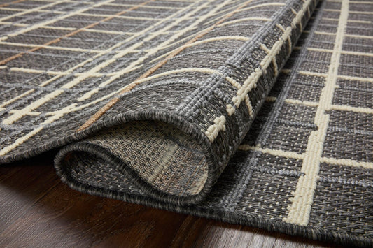 Rainier Collection Charcoal Plaid Outdoor Area Rug
