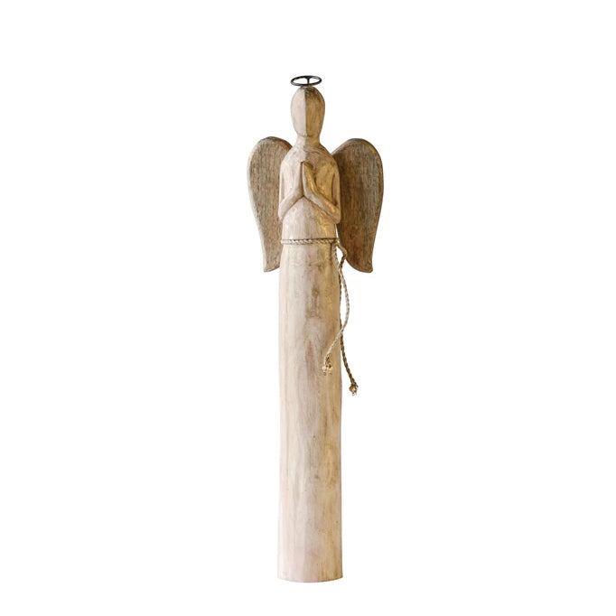 Hand-Carved Mango Wood Angels