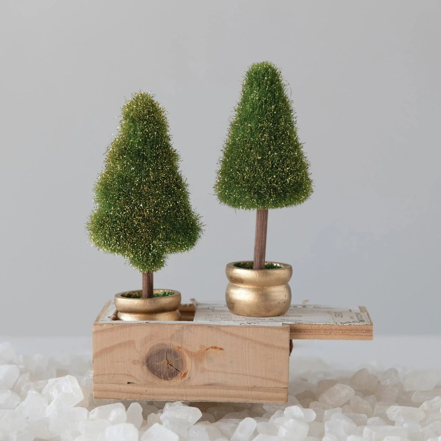 Faux Fir Tree in Gold Pot