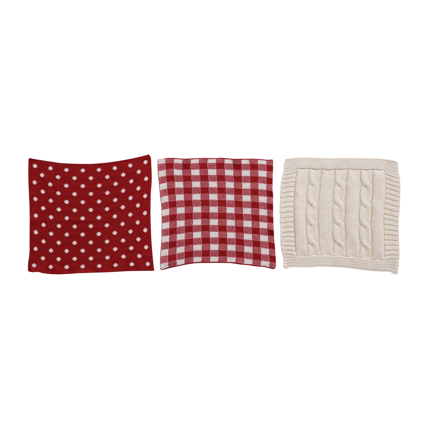 Set of 3 Patterned Knit Dish Cloths