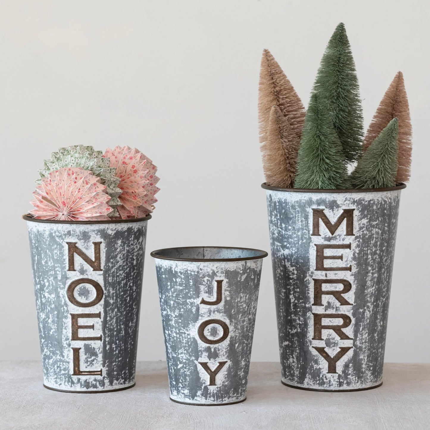 Holiday Galvanized Metal Buckets