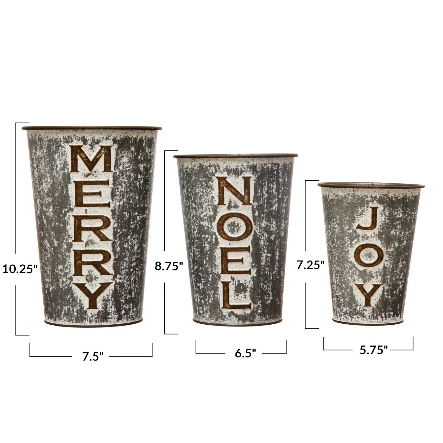 Holiday Galvanized Metal Buckets