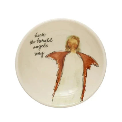 Stoneware Dish w/ Christmas Saying & Image