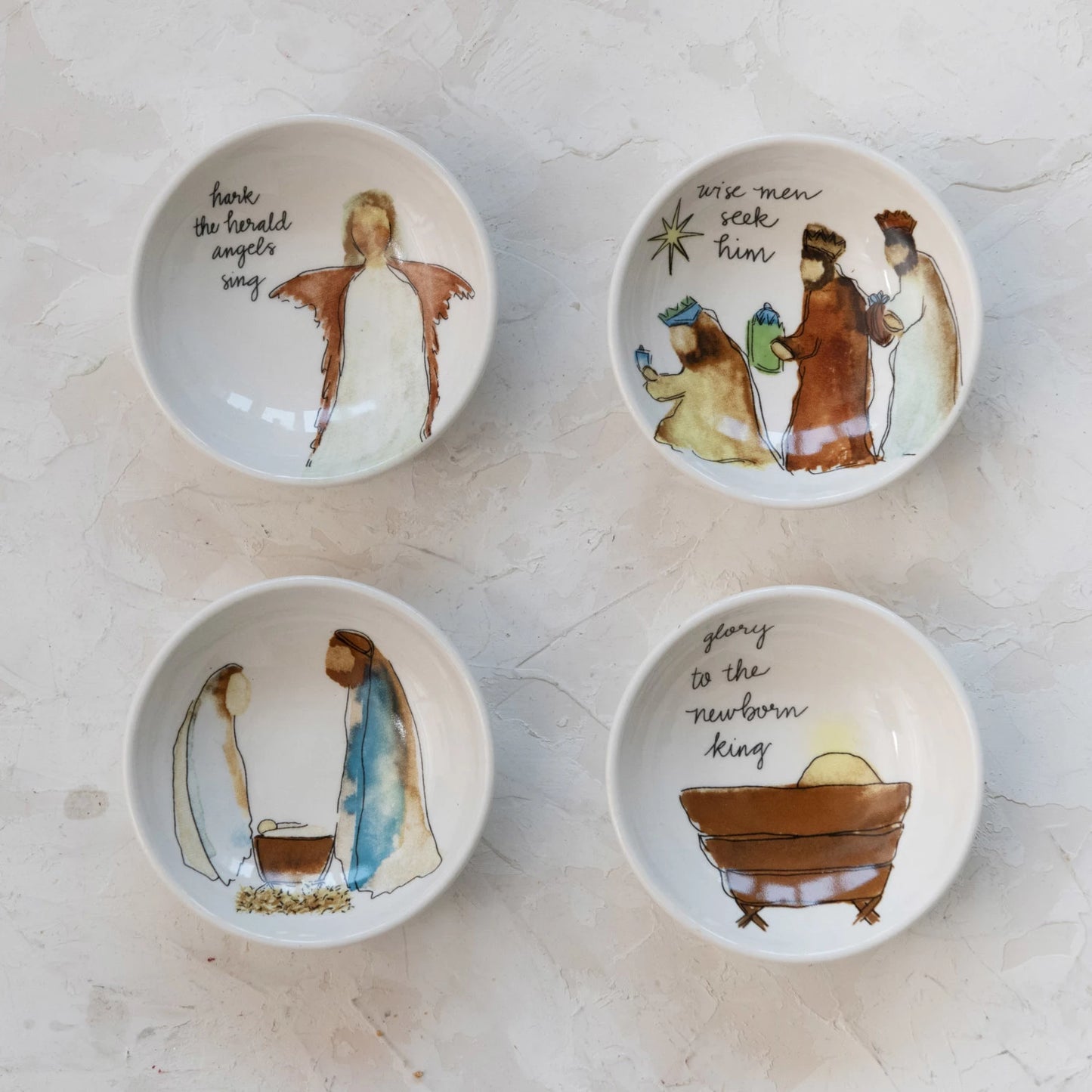 Stoneware Dish w/ Christmas Saying & Image