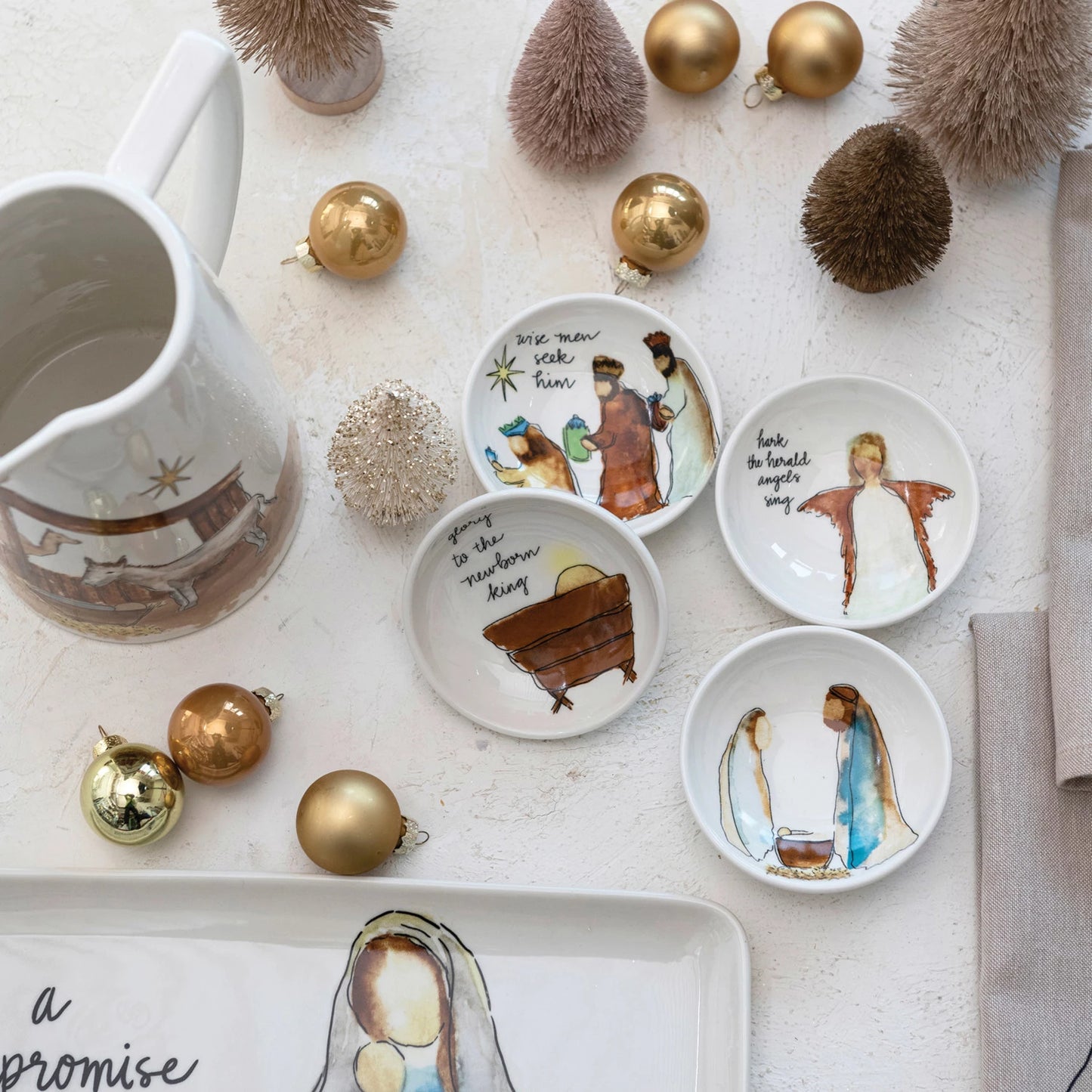 Stoneware Dish w/ Christmas Saying & Image