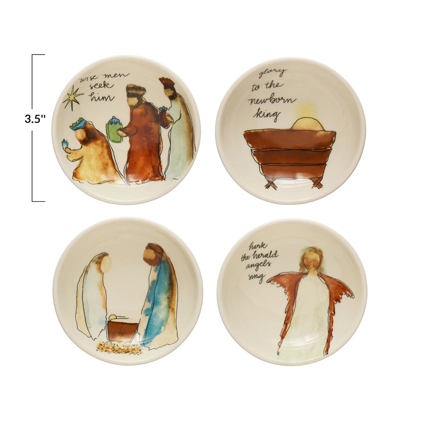 Stoneware Dish w/ Christmas Saying & Image