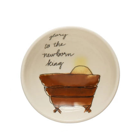 Stoneware Dish w/ Christmas Saying & Image