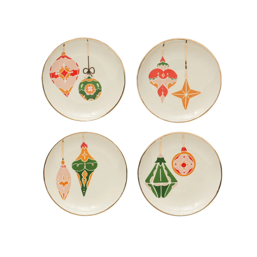 Small Plates with Ornaments & Gold Electroplating