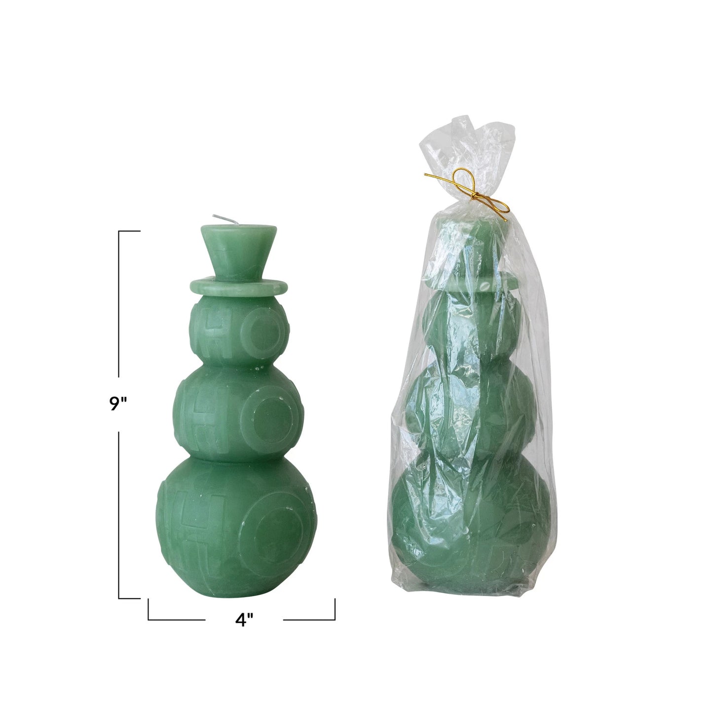 Large Snowman Shaped Pillar Candle