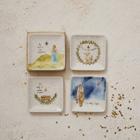 Stoneware Holiday Square Dish