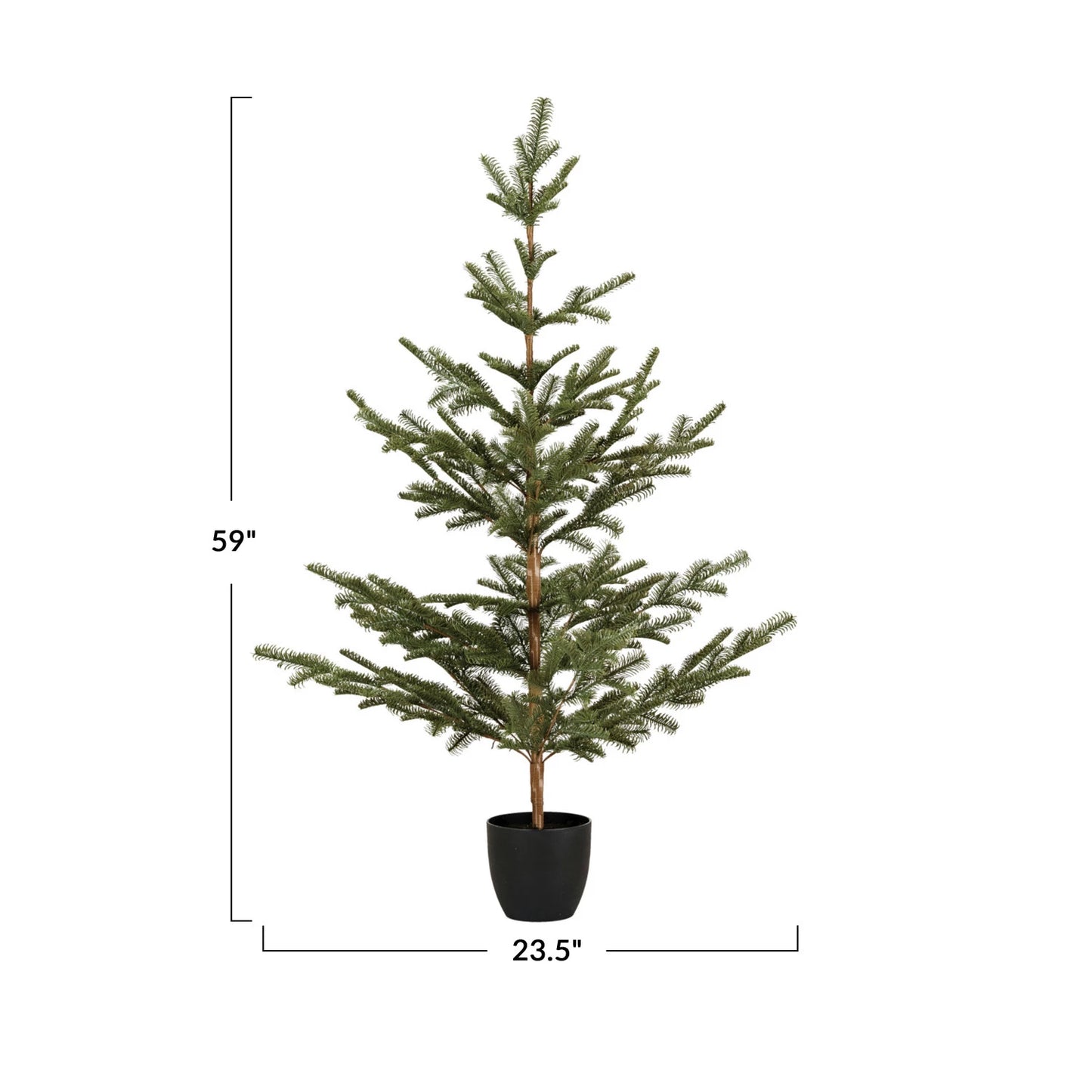 Faux Spruce Tree in Plastic Pot