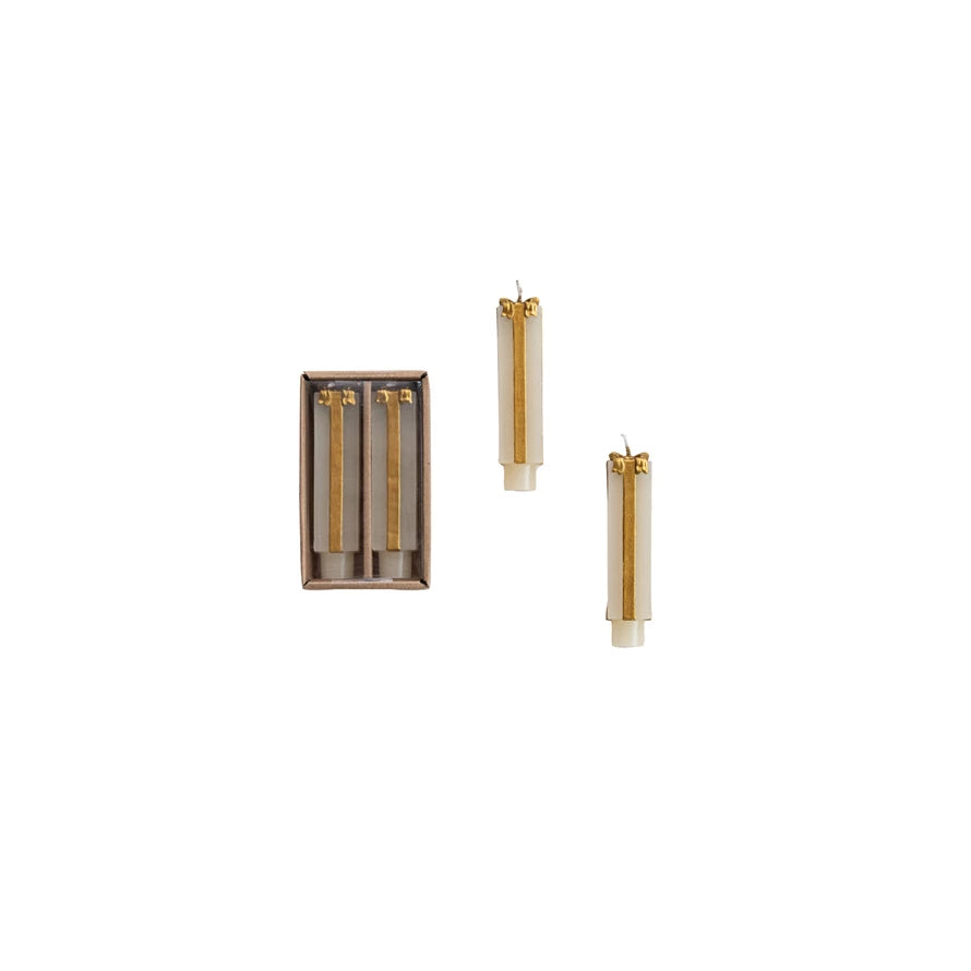 Gold Gift Shape Taper Candles
