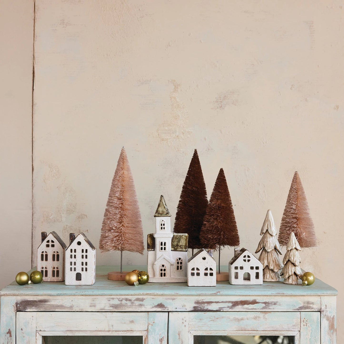 Stoneware House w/ Reactive Glaze, Two Styles